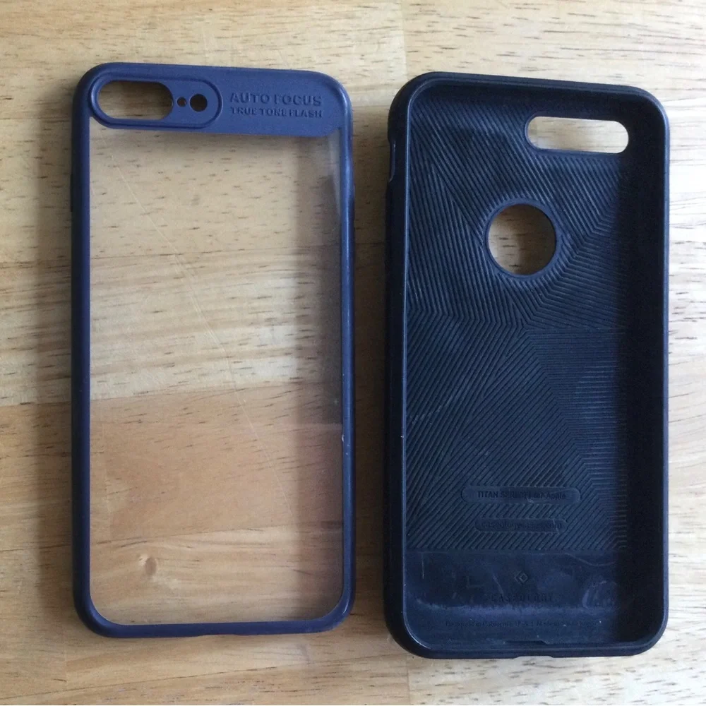 For iPhone 6 Plus | 7Plus| 8Plus Shockproof Metallic Slim Holder Case Cover 2PCs